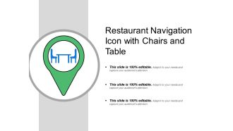 Restaurant navigation icon with chairs and table