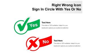 Right wrong icon sign in circle with yes or no