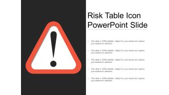 Risk table icon powerpoint slide