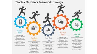 Rm peoples on gears teamwork strategy flat powerpoint design