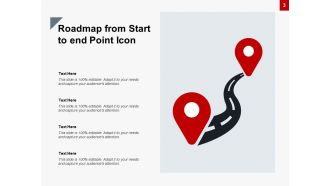 Roadmap icon strategic goal different milestones time clock interactive options