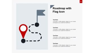 Roadmap icon strategic goal different milestones time clock interactive options