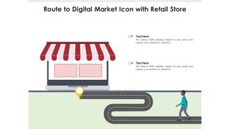 Route to digital market icon with retail store