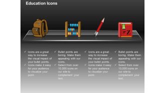 Satchel abacus pencil english book ppt icons graphics