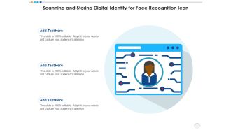 Scanning and storing digital identity for face recognition icon