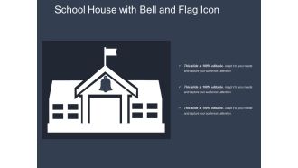 School house with bell and flag icon
