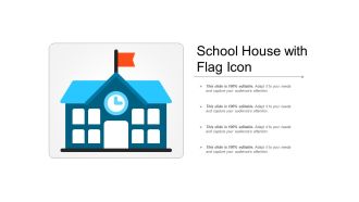 School house with flag icon