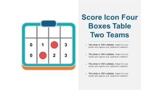 Score icon four boxes table two teams