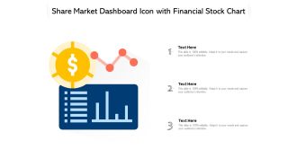 Share market dashboard icon with financial stock chart