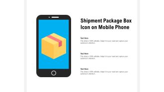 Shipment package box icon on mobile phone
