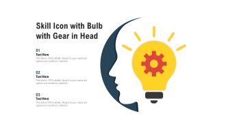 Skill icon with bulb with gear in head