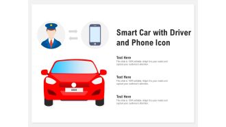 Smart car with driver and phone icon