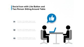 Social icon with like button and two person sitting around table