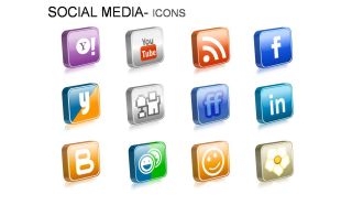 Social media icons powerpoint presentation slides