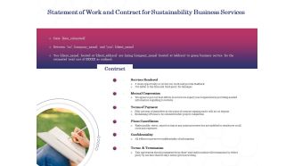 Statement of work and contract for sustainability business services ppt powerpoint icons