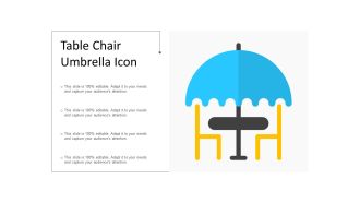 Table chair umbrella icon