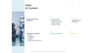 Table of content l1456 ppt powerpoint presentation icon influencers