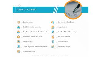 Table of content m3169 ppt powerpoint presentation outline icons