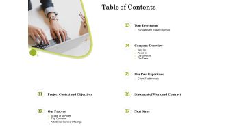 Table of contents 257 project context and objectives ppt powerpoint presentation icon