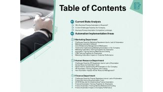 Table of contents implementation m1143 ppt powerpoint presentation icon graphics pictures