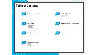 Table of contents next steps ppt powerpoint presentation icon show