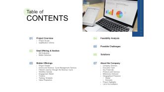 Table of contents rcm s w bid evaluation ppt styles icons