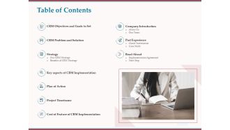 Table of contents road ahead ppt powerpoint presentation icon model
