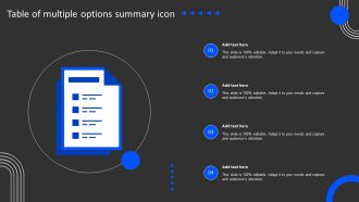 Table Of Multiple Options Summary Icon