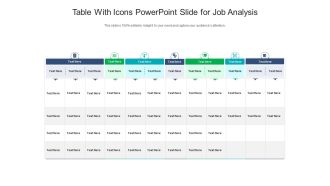Table with icons powerpoint slide for job analysis infographic template
