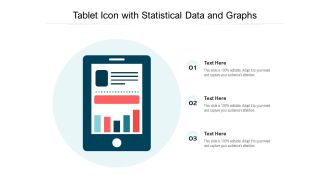 Tablet icon with statistical data and graphs