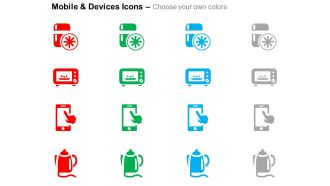 Tablet mobile micowave electronic thermas ppt icons graphics