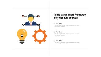 Talent management framework icon with bulb and gear