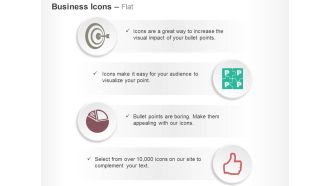 Target achievement 4 ps pie chart like symbol ppt icons graphics