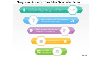 Target achievement pact idea generation icons flat powerpoint design