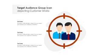 Target audience group icon depicting customer strata