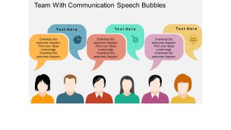 Team with communication speech bubbles flat powerpoint design