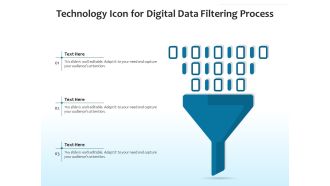 Technology icon for digital data filtering process
