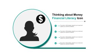 Thinking about money financial literacy icon