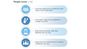 Three business peoples news announcement team meeting ppt icons graphics