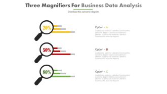 Three magnifiers for business data analysis powerpoint slides