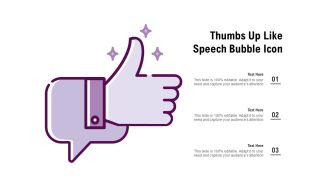 Thumbs up like speech bubble icon