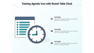 Training agenda icon with round table clock