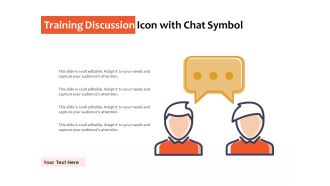 Training discussion icon with chat symbol