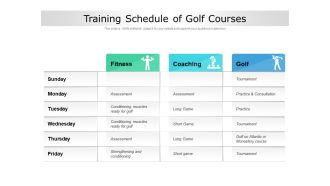 Training schedule of golf courses