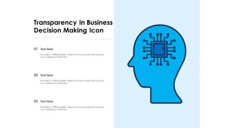 Transparency in business decision making icon