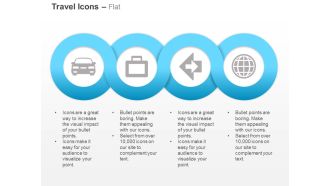 Travel bag car across the world ppt icons graphics