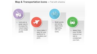 Truck aeroplane cycle car ppt icons graphics