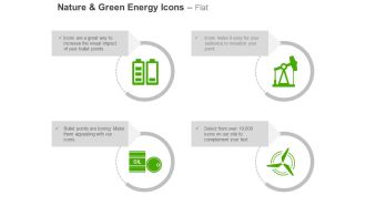 Two battery cells tools crude oil windmill ppt icons graphics