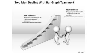 Two men dealing with bar graph teamwork ppt graphics icons powerpoint