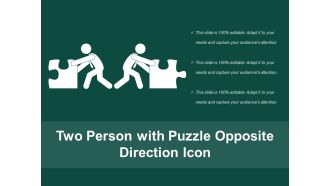 Two person with puzzle opposite direction icon